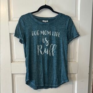Maurices Blue Short Sleeve Tee Dog Mom Life